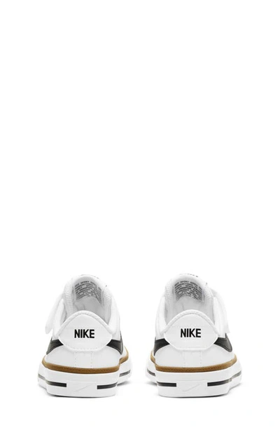 Shop Nike Kids' Court Legacy Sneaker In White/ Black/ Ochre/ Brown