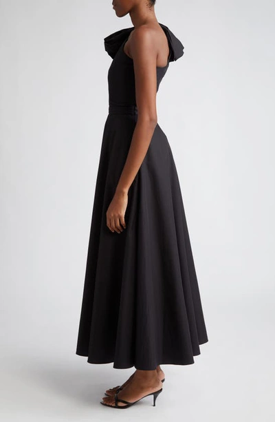Shop Giambattista Valli Ruffle One-shoulder Dress In Black