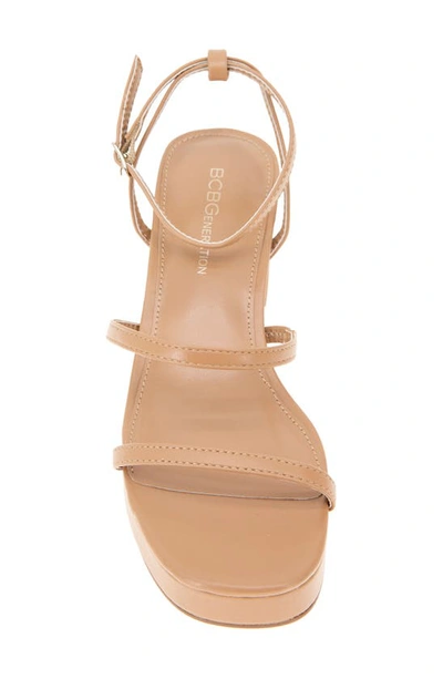 Bcbgeneration Lissena Ankle Strap Platform Sandal In Tan