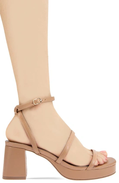Bcbgeneration Lissena Ankle Strap Platform Sandal In Tan