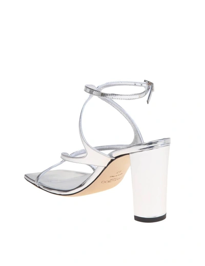 Shop Jimmy Choo Mirror Effect Leather Sandals In Silver