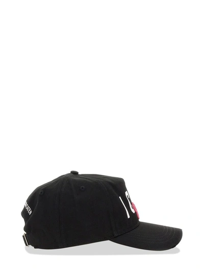 Shop Dsquared2 Baseball Hat With D2 Patch In Black