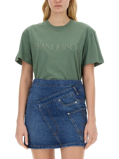 Shop Jw Anderson J.w. Anderson T-shirt With Logo In Green