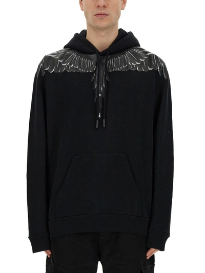 Shop Marcelo Burlon County Of Milan Sweatshirt With "icon Wings" Print In Black
