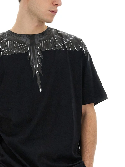 Shop Marcelo Burlon County Of Milan T-shirt With "icon Wings" Print In Black