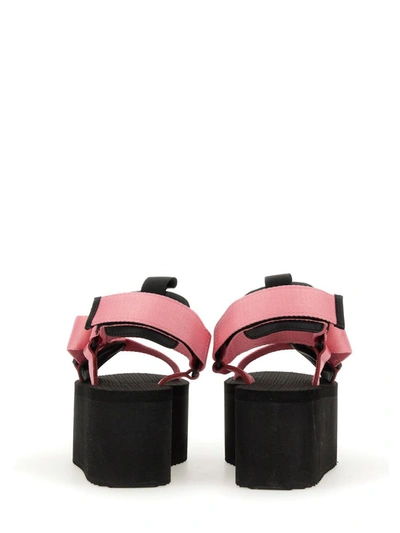 Moschino Women's Logo Print Strappy Platform Sandals In Pink