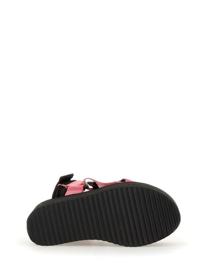 Moschino Women's Logo Print Strappy Platform Sandals In Pink