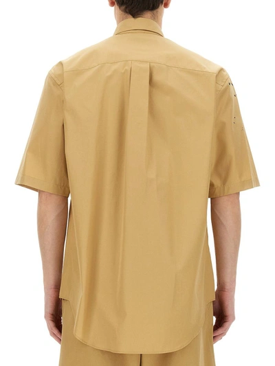 Shop Moschino Painted Effect Shirt In Beige