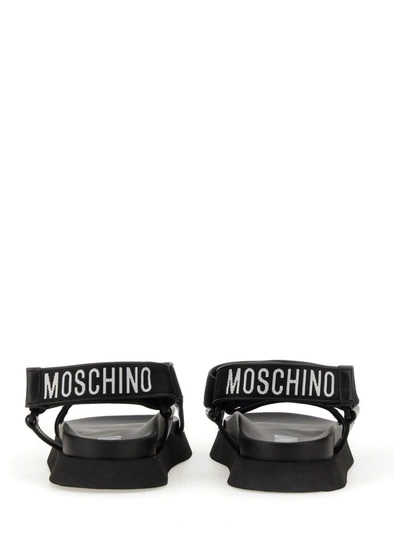 Shop Moschino Sandal With Logo In Black