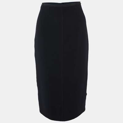 Pre-owned D & G Black Wool Pencil Skirt M