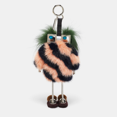 Pre-owned Fendi Multicolor Mink Fur Hypnoteyes Witches Bag Charm