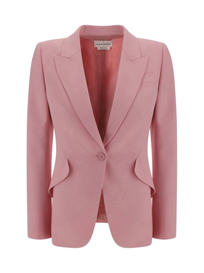 Shop Alexander Mcqueen Blazers & Vests In Pale Pink