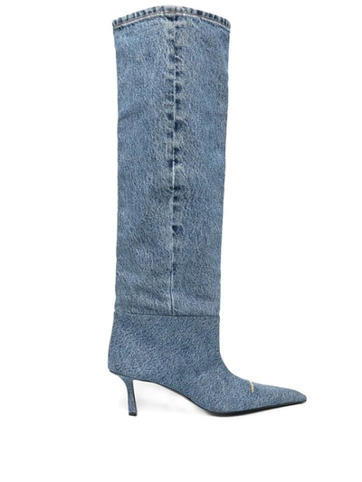 Shop Alexander Wang Viola 65 Slouch Boot Shoes In Blue