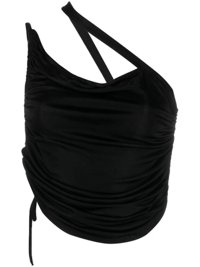 Andreädamo Cropped Jersey Top In 004 0473 Black