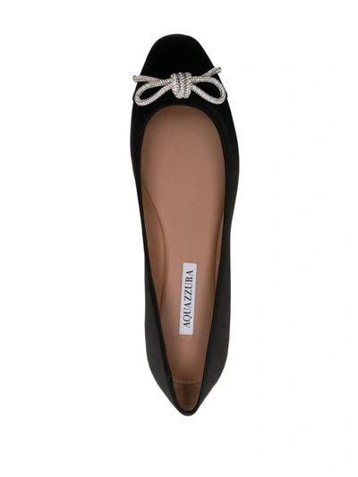 Shop Aquazzura Parisina Crystal Ballet Shoes In Black