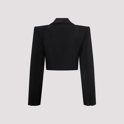 Shop Area Embroidered Butterfly Cropped Blazer Jacket In Black