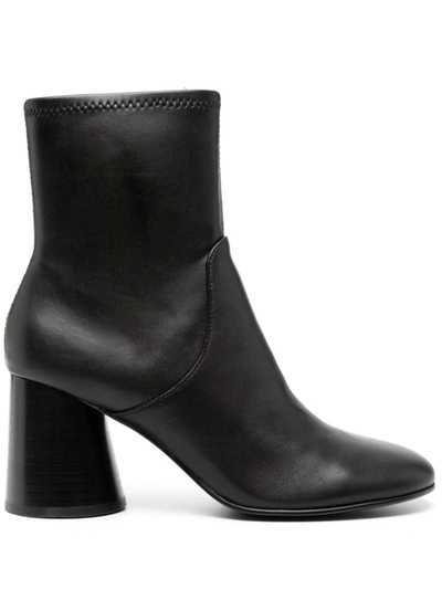 Ash Clone 75mm Leather Ankle Boots In Black