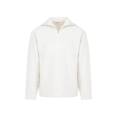 Shop Auralee Heavy Milano Pullover Sweater In White