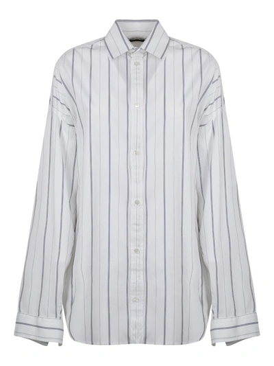 Shop Balenciaga Striped Cocoon Shirt Clothing In White