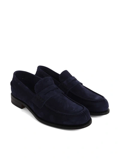 Shop Berwick 1707 Kudu Reverse Baltic Loafers Shoes In Blue