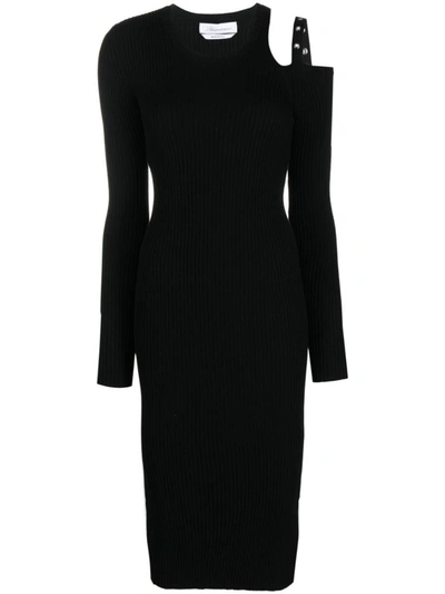 Blumarine Eyelet-embellished Cut-out Dress In Black