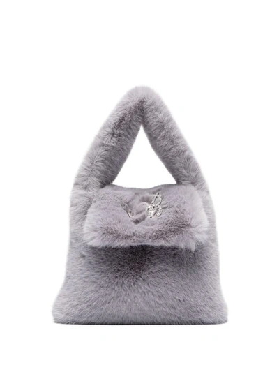 Shop Blumarine Borsa Eco Pelliccia Bags In Grey