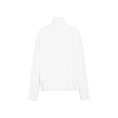 Shop Bottega Veneta Wool Turtleneck Sweater Top In White
