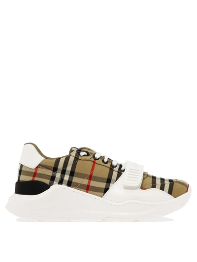 Shop Burberry "new Regis" Sneakers In Beige