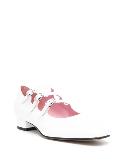 Carel Paris Ariana Patent Leather Mary Janes Ballet Flats In Verni Blanc