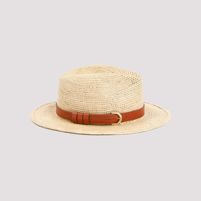 Shop Chloé Straw Hat In Nude & Neutrals