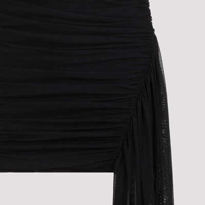 Shop David Koma Asymm Hem Net Mini Skirt In Black