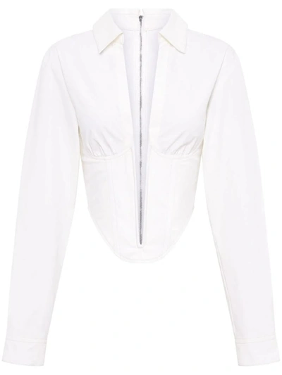 Shop Dion Lee Corset-style Shirt With Long Sleeves In White