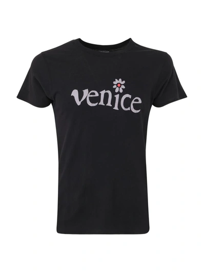 Shop Erl Unisex Venice Tshirt Knit Clothing In Black