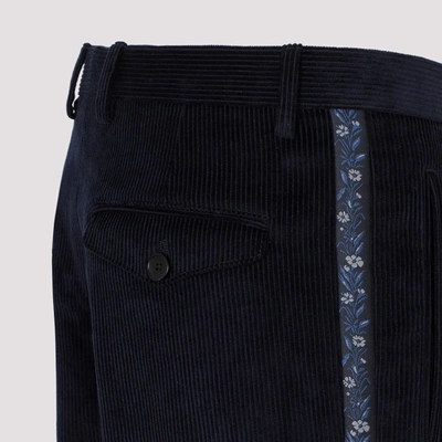 Shop Etro Cotton Pants In Blue