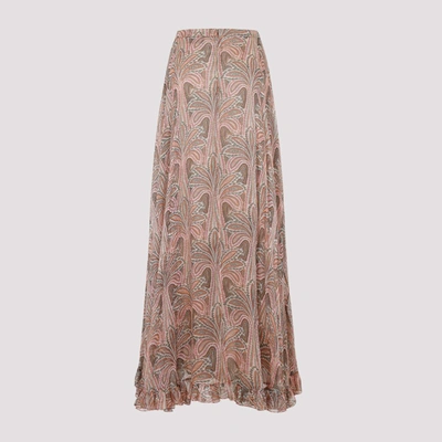 Shop Etro Silk Skirt In Multicolour