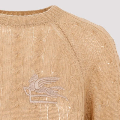 Shop Etro Treccia Logo Pullover Sweater In Nude & Neutrals