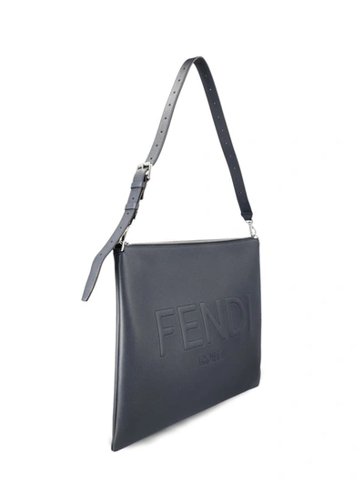 Shop Fendi Handbags In Dark Blue+palladium