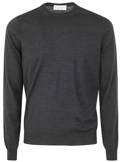 Shop Filippo De Laurentiis Royal Merino Long Sleeves Crew Neck Sweater Clothing In Grey