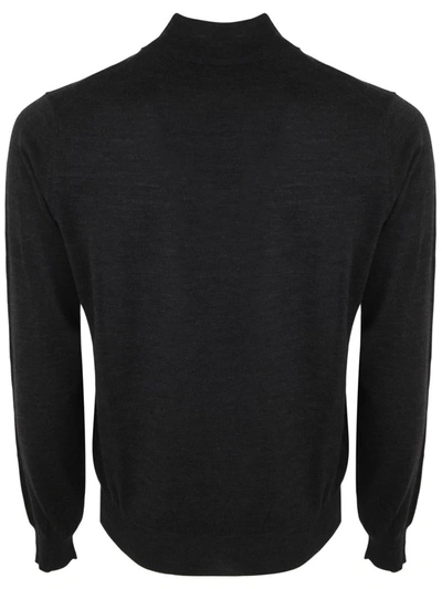 Shop Filippo De Laurentiis Royal Merino Long Sleeves High Neck Sweater Clothing In Grey