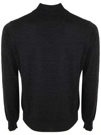 Filippo De Laurentiis Royal Merino Long Sleeves High Neck Sweater In Grey