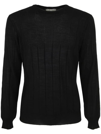 Shop Filippo De Laurentiis Royal Merino Long Sleeves Turtle Neck Ribbed Sweater Clothing In Black