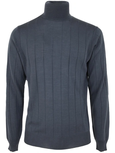 Shop Filippo De Laurentiis Royal Merino Long Sleeves Turtle Neck Sweater Clothing In Grey
