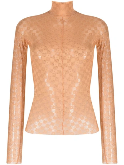 Forte Forte Lace-detail Long-sleeved Top In Nude & Neutrals