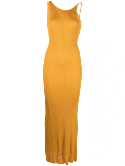 Shop Forte Forte Forte_forte Viscose Ribbed Long Dress Clothing In 1086 Sun