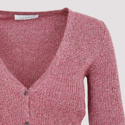 Shop Gabriela Hearst Sayra Cardigan Sweater In Pink & Purple