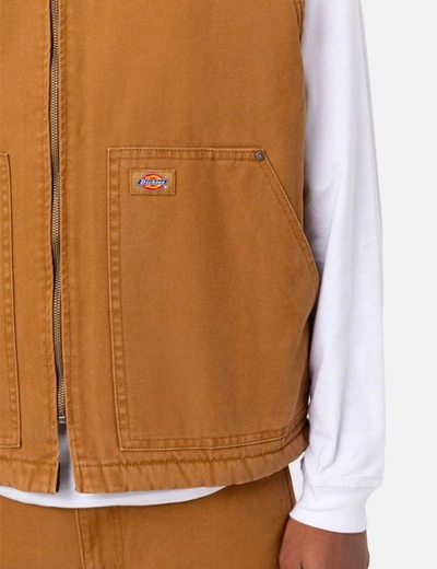 Shop Dickies Duck Canvas Vest (insulated) In Brown