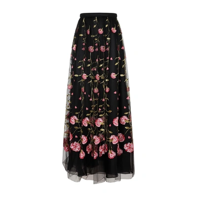 Shop Giambattista Valli Polyester Midi Skirt In Black