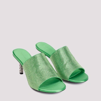 Shop Givenchy G Cube Mules In Satin With Strass Shoes In Green