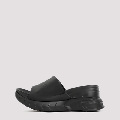 Shop Givenchy Marshmallow Low Wedge Sandals Shoes In Black