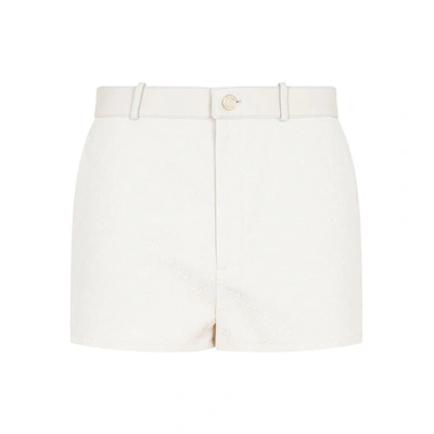Shop Gucci Gg Cotton Shorts Pants In Nude & Neutrals